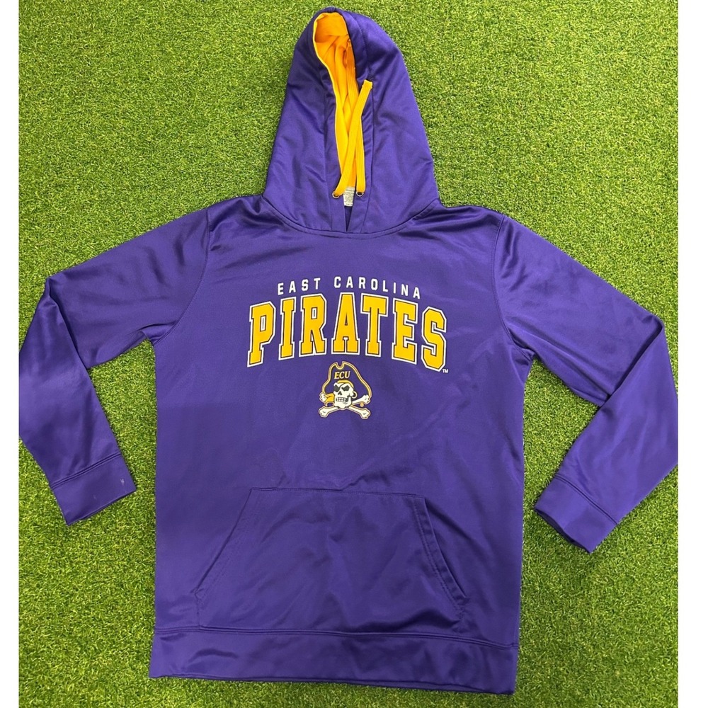 Vintage East Carolina Pirates ECU Hoodie Purple Gold Mens Large